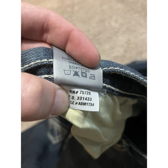 BKE Jeans Mens 44x38 Blue Denim Seth Boot Cut High Rise Buckle - Distressed - Picture 6 of 12